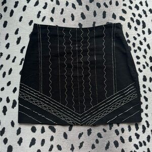 Black Zara Mini Skirt with Beading